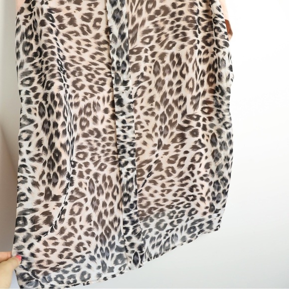 Verpass mixed media top leopard animal print pastel pink plus size blouse 22 - Picture 4 of 7